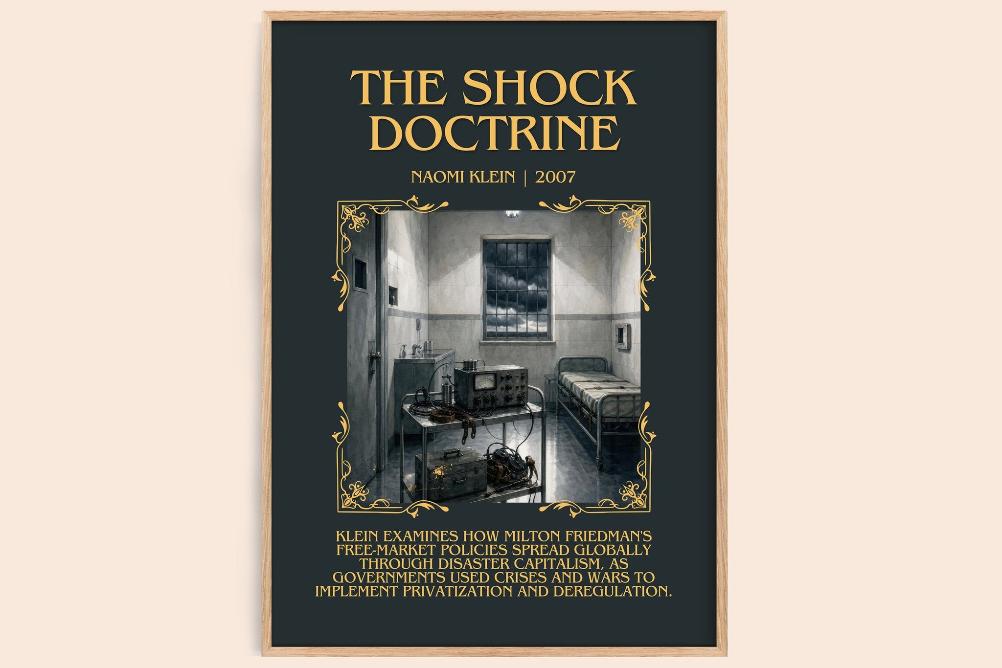 The Shock Doctrine Minimalist Book Poster by Naomi Klein