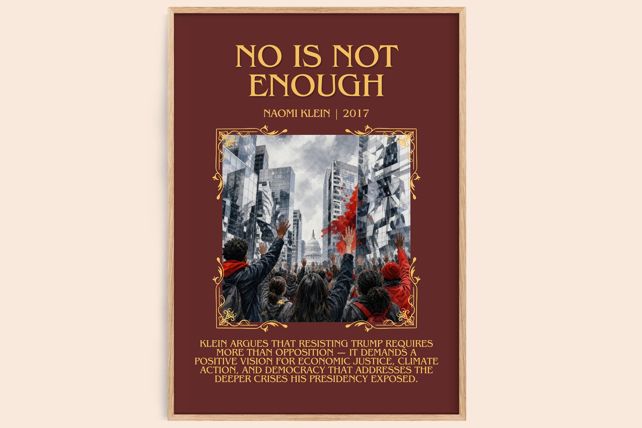 No Is Not Enough Minimalist Book Poster by Naomi Klein