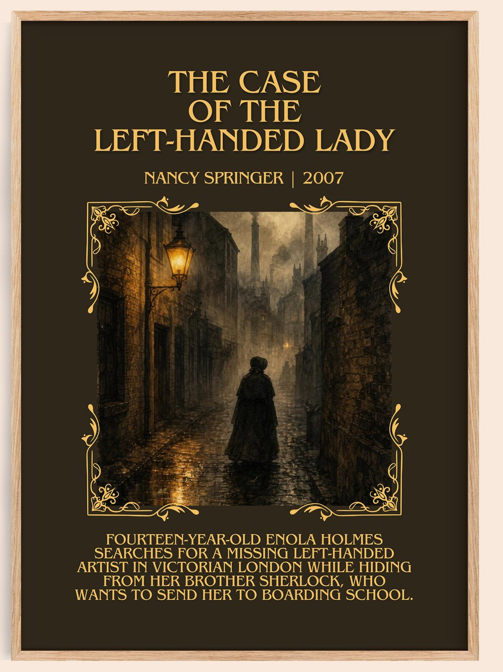 Case of the Left-Handed Lady Minimalist Book Poster by Nancy Springer – book poster