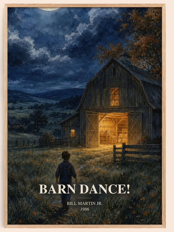Barn Dance! watercolour book poster by Bill Martin Jr. – framed literary art print