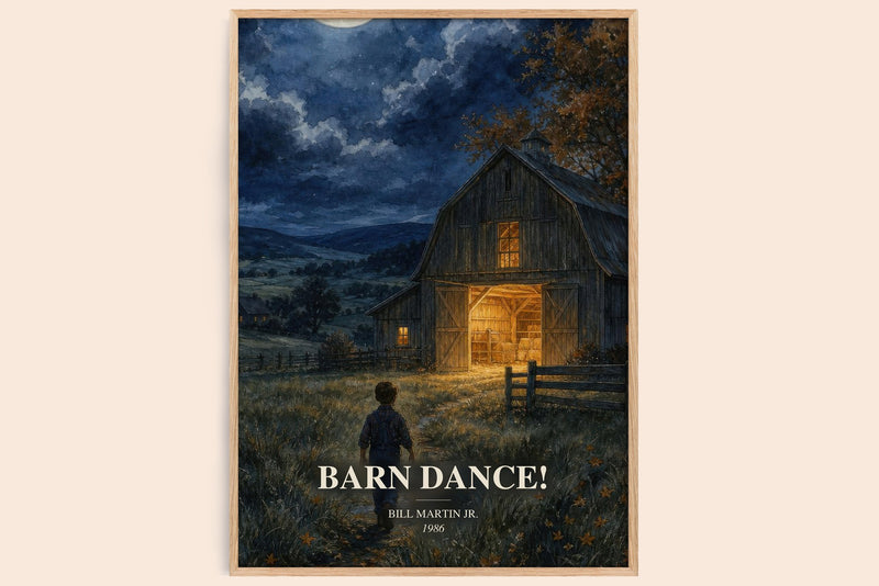 Barn Dance! watercolour book poster by Bill Martin Jr. – framed literary art print