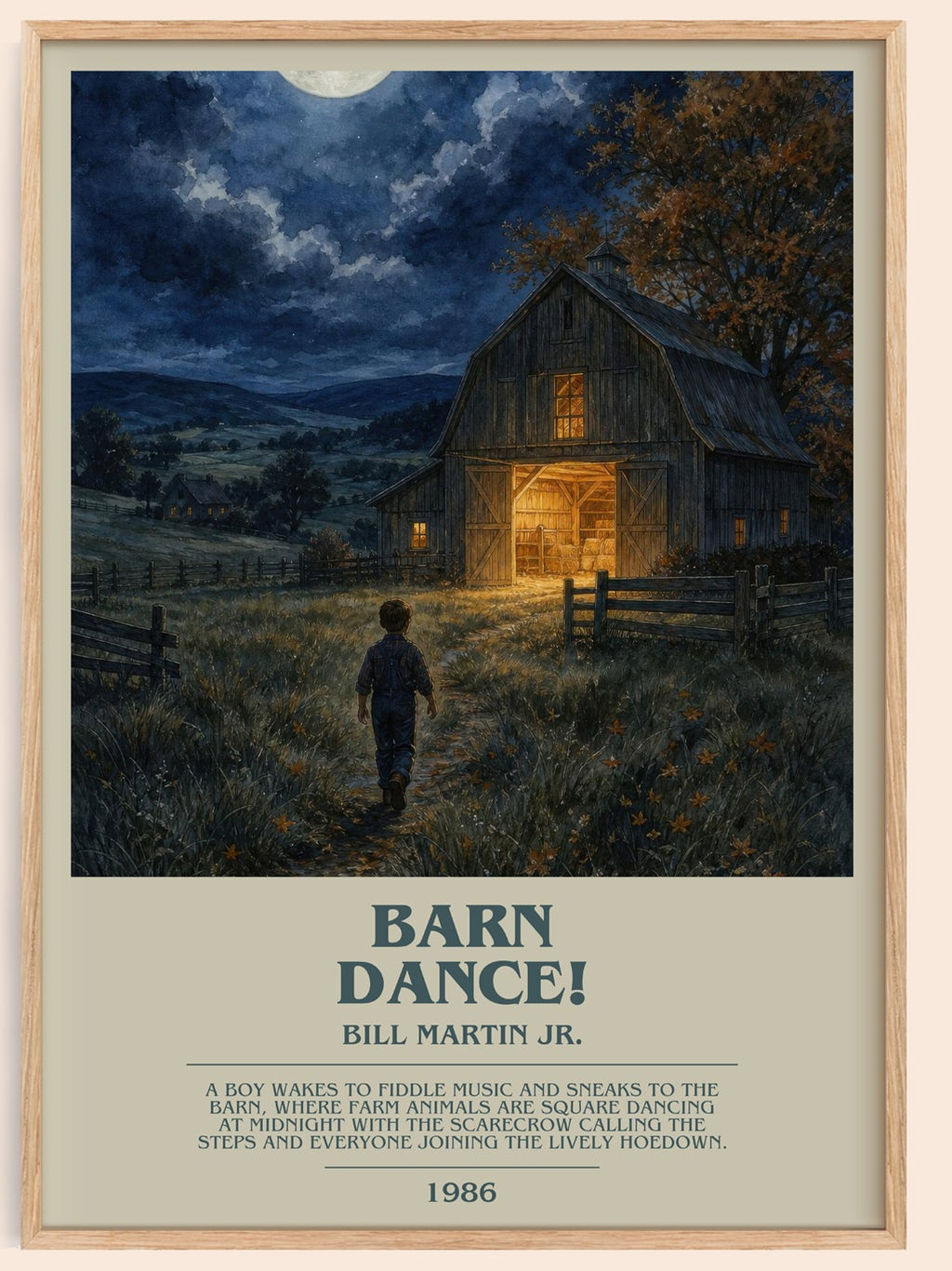 Barn Dance! bookish book poster by Bill Martin Jr. – framed literary art print