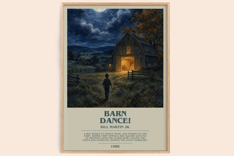 Barn Dance! bookish book poster by Bill Martin Jr. – framed literary art print