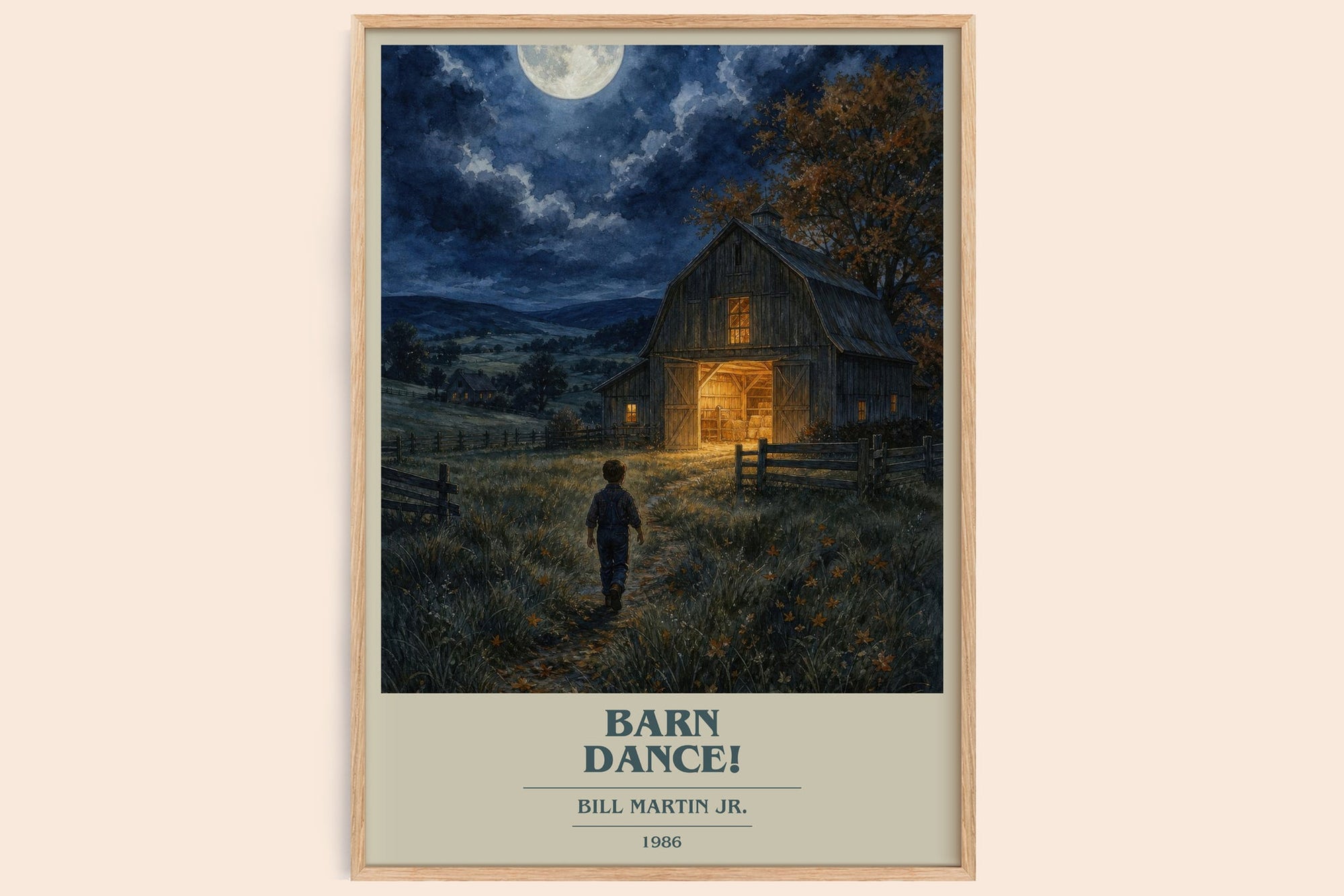 Barn Dance! book cover book poster by Bill Martin Jr. – framed literary art print
