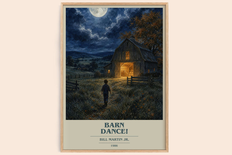 Barn Dance! book cover book poster by Bill Martin Jr. – framed literary art print
