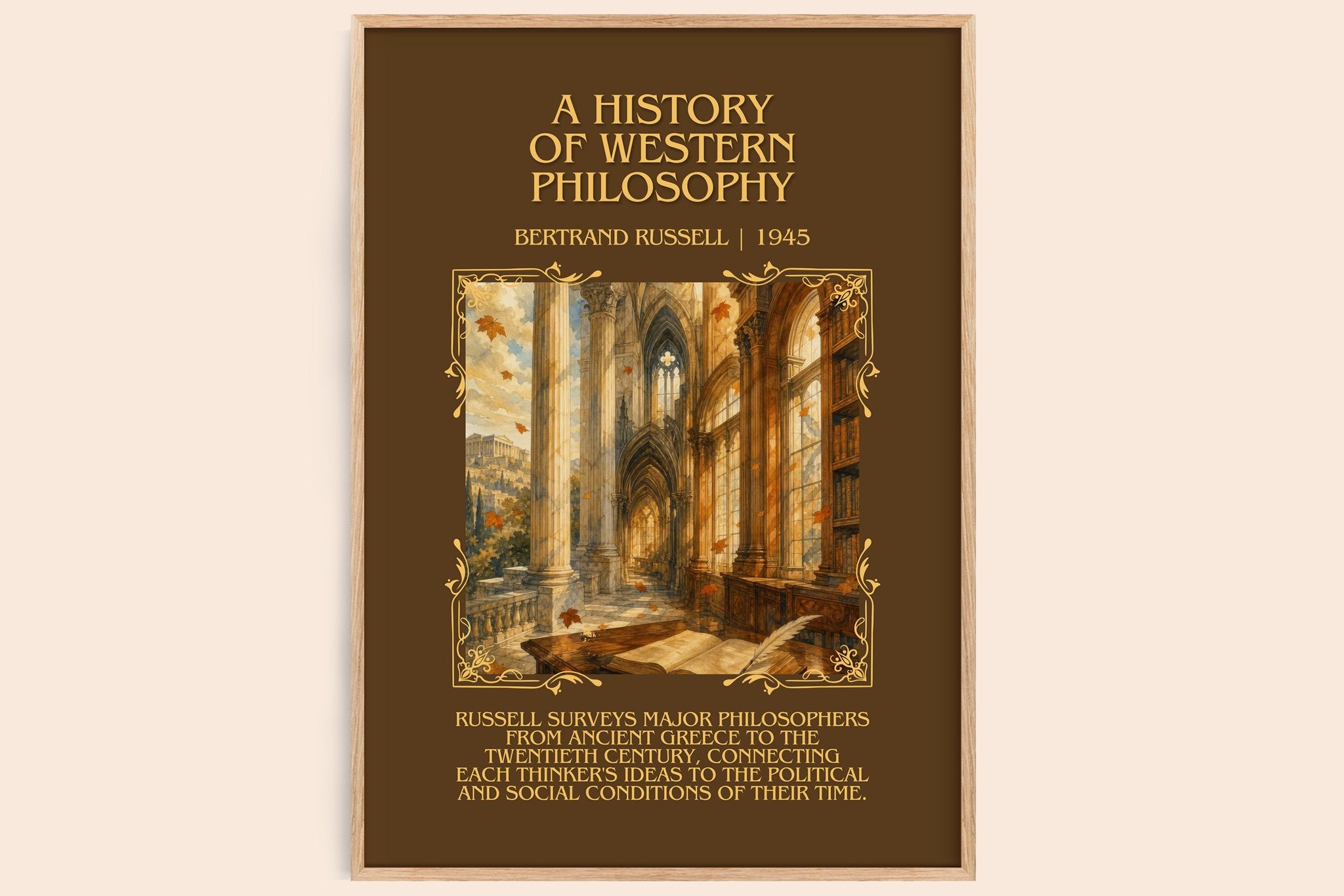 History of Western Philosophy Minimalist Book Poster by B. Russell