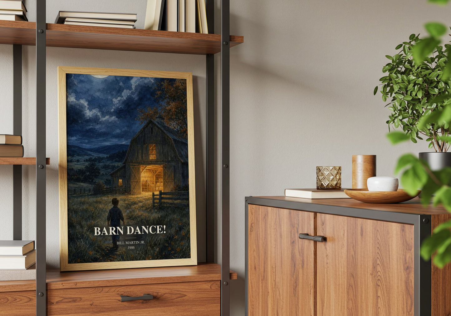 Barn Dance! book watercolour illustration paper finish options – matte satin gloss