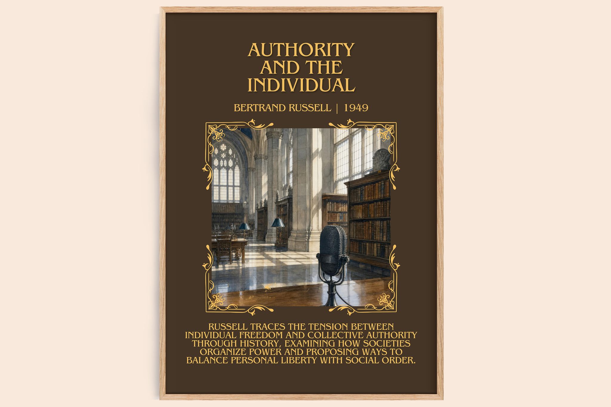 Authority and the Individual Minimalist Book Poster by B. Russell