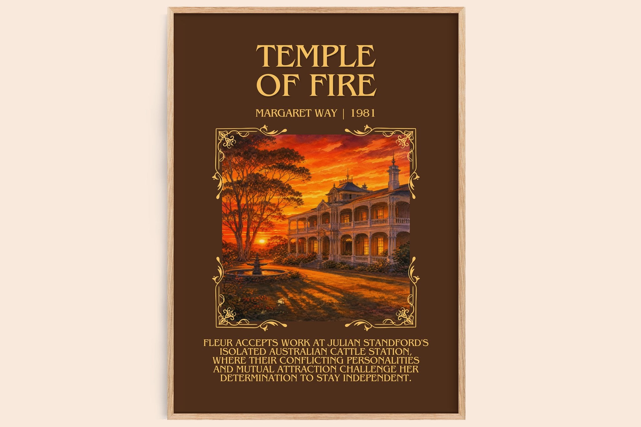 Temple of Fire Minimalist Book Poster by Margaret Way