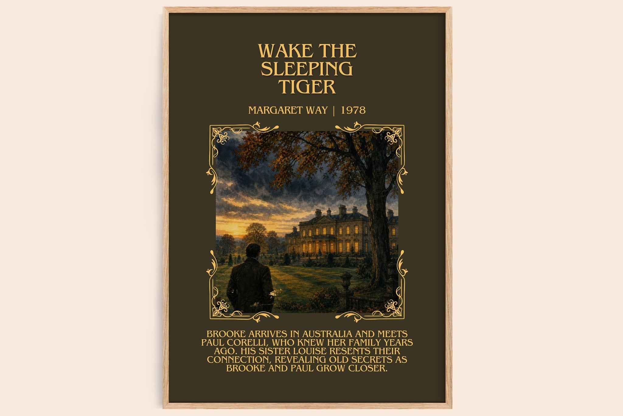 Wake the Sleeping Tiger Minimalist Book Poster by Margaret Way