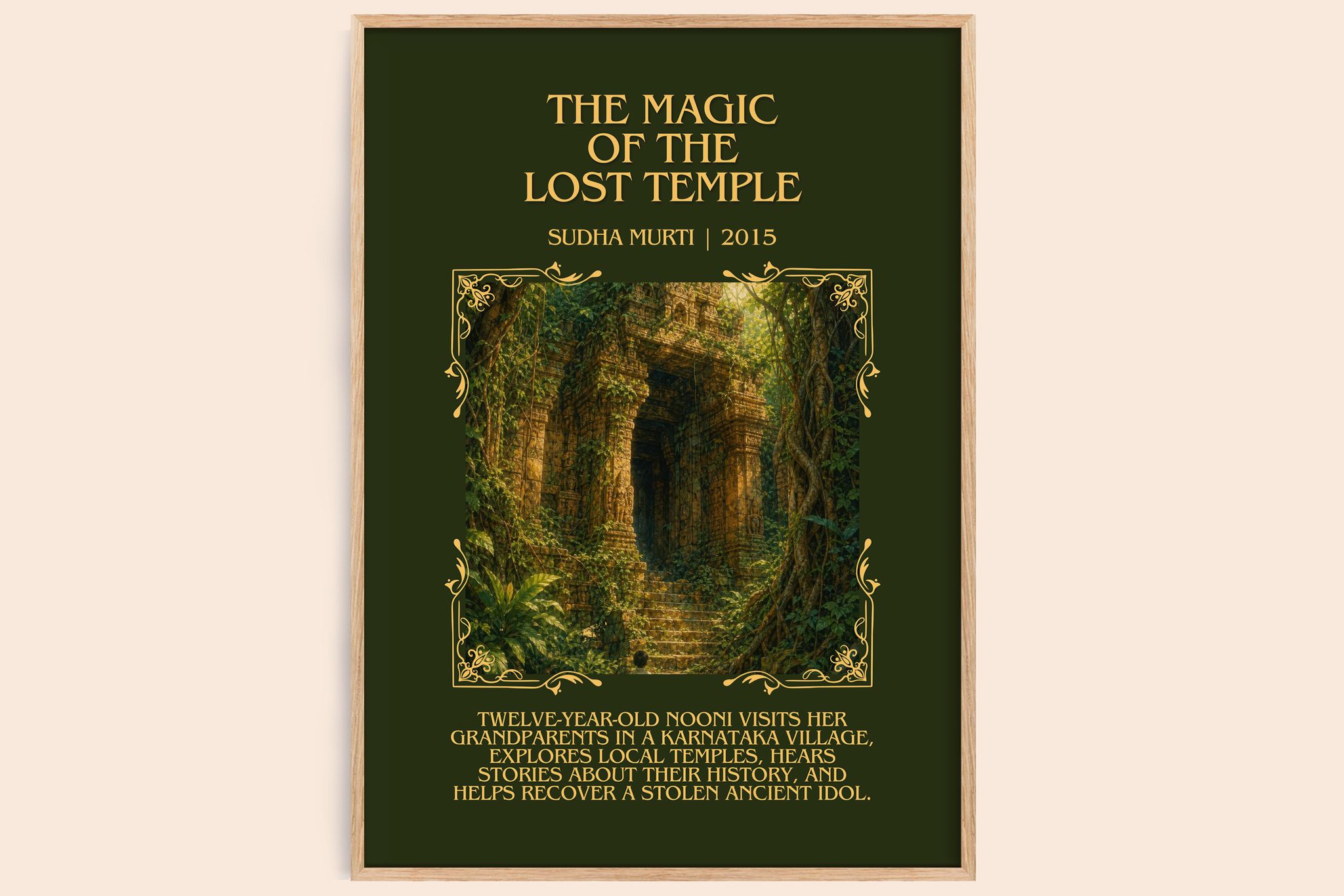 The Magic of the Lost Temple Minimalist Book Poster by Sudha Murti