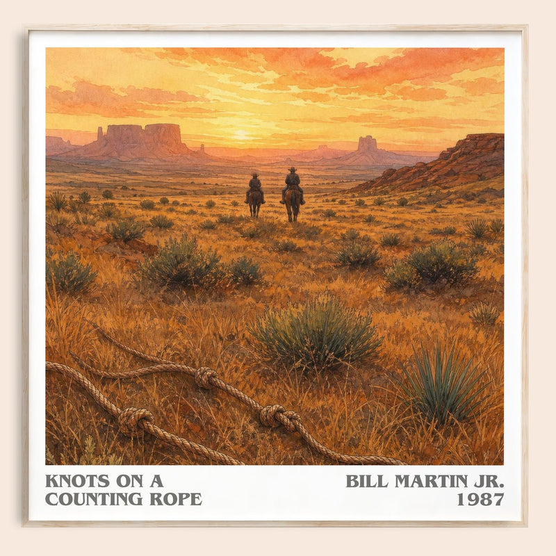 Knots On A Counting Rope literary book poster by Bill Martin Jr. – framed literary art print