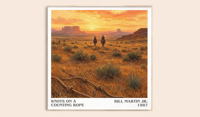 Knots On A Counting Rope literary book poster by Bill Martin Jr. – framed literary art print