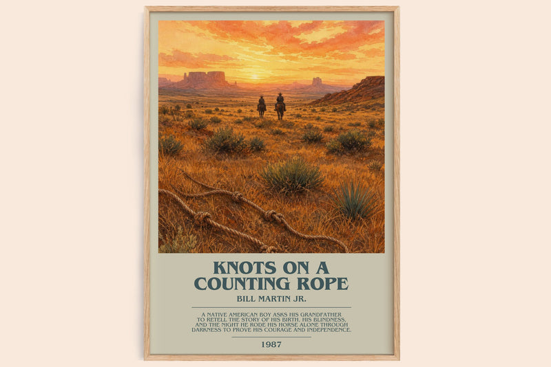 Knots On A Counting Rope bookish book poster by Bill Martin Jr. – framed literary art print