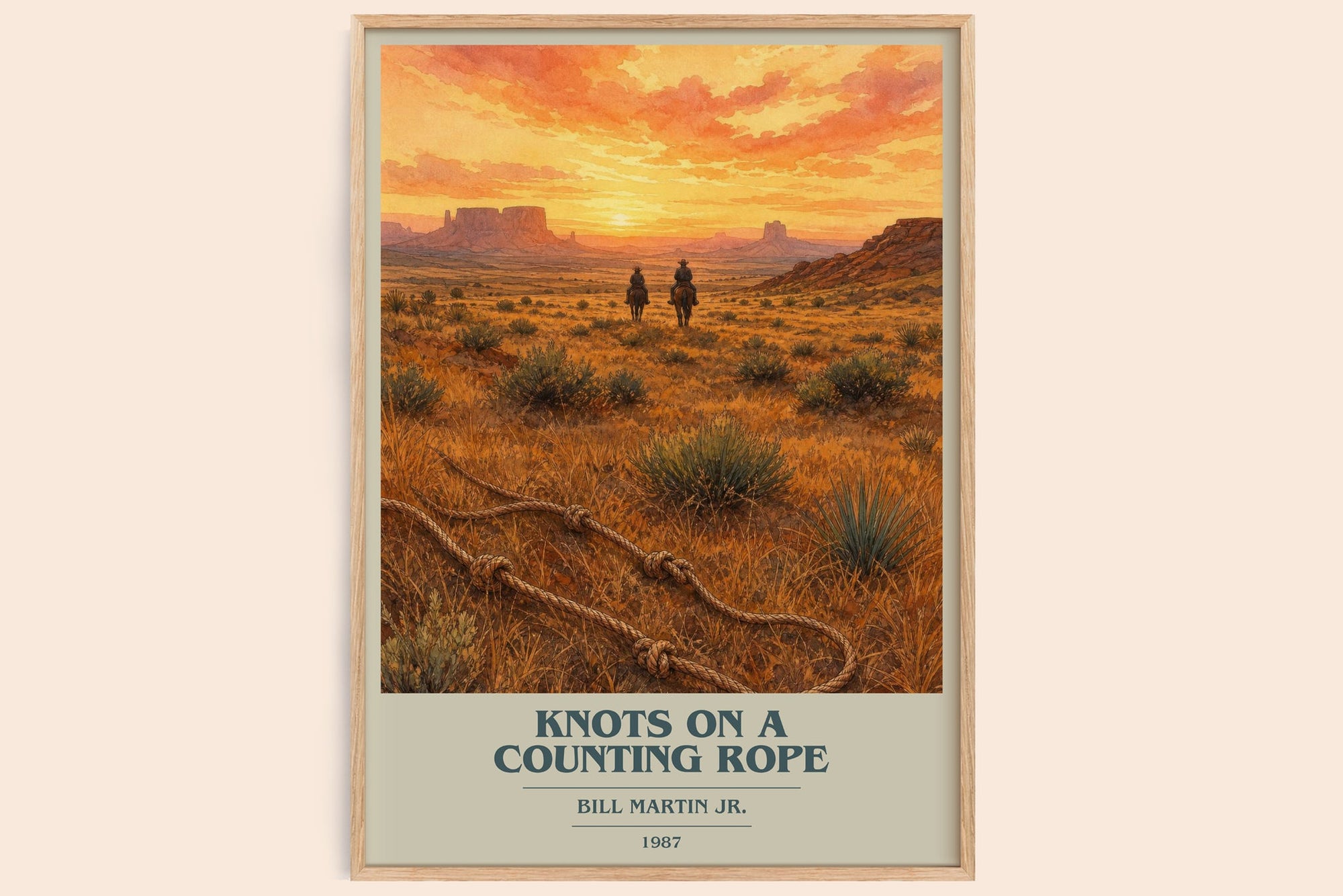 Knots On A Counting Rope book cover book poster by Bill Martin Jr. – framed literary art print