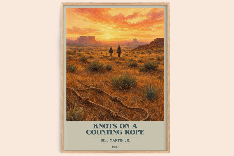 Knots On A Counting Rope book cover book poster by Bill Martin Jr. – framed literary art print