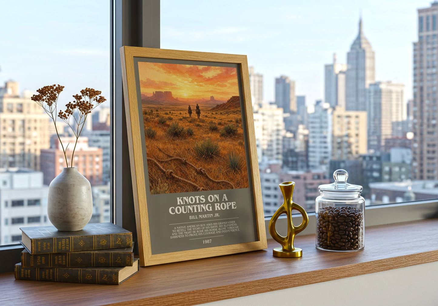 Knots On A Counting Rope bookish print framed by window – literary home decor