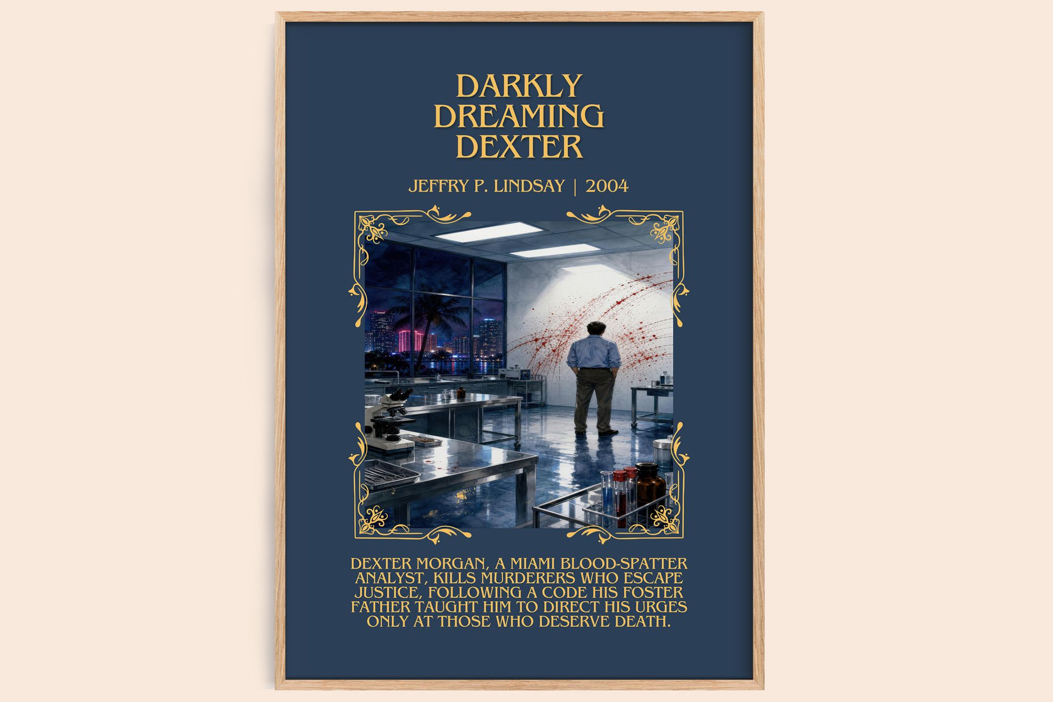 Darkly dreaming Dexter Minimalist Book Poster by Jeffry P. Lindsay