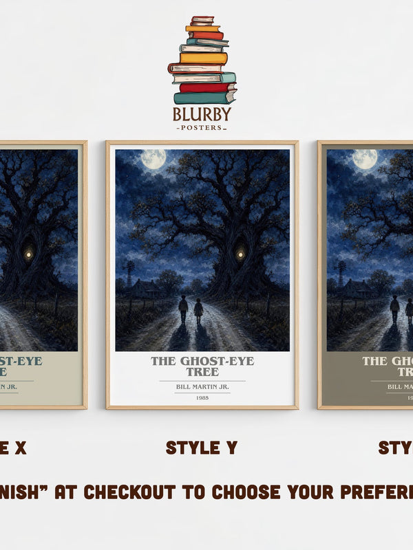 The Ghost-Eye Tree book cover print in frame leaning in hallway – childrens wall art