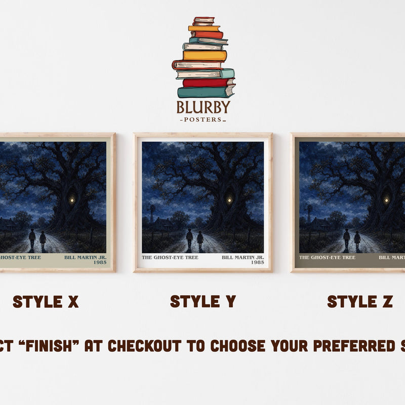 The Ghost-Eye Tree literary print in frame leaning in hallway – childrens wall art