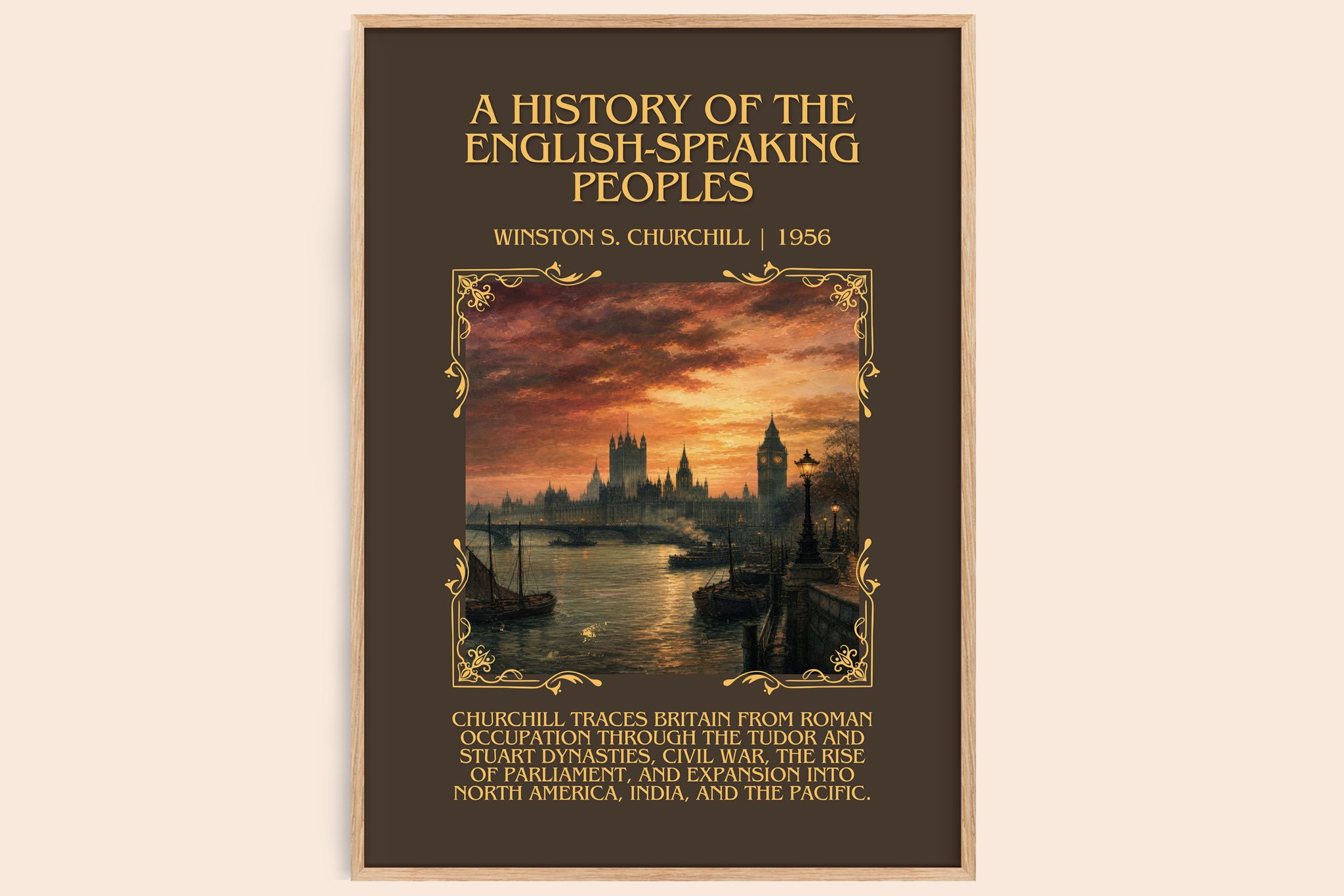 History of the English-Speaking Peoples Minimalist Book Poster by Winston S. Churchill
