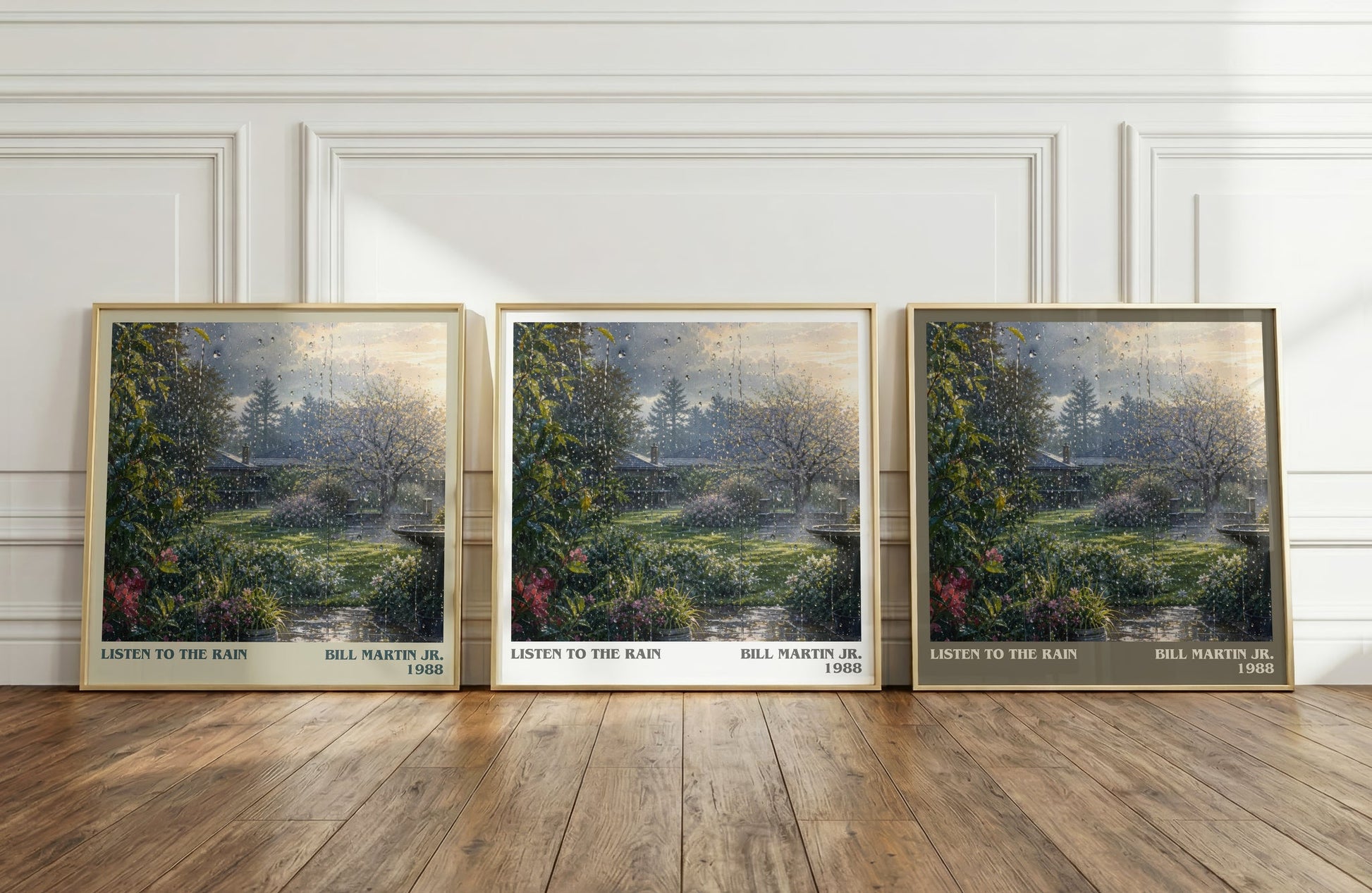Listen To The Rain literary art print colour and style options – Bill Martin Jr. book art