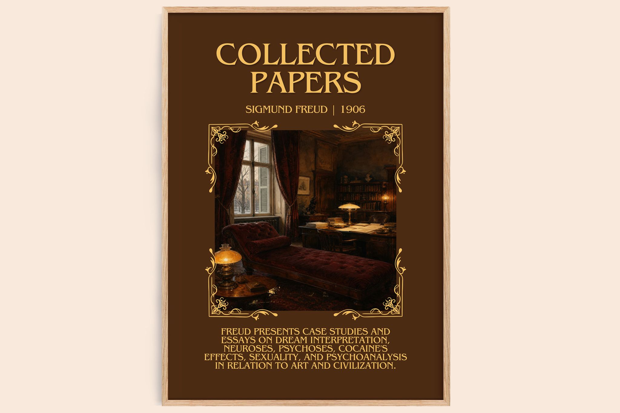 Collected papers Minimalist Book Poster by Sigmund Freud