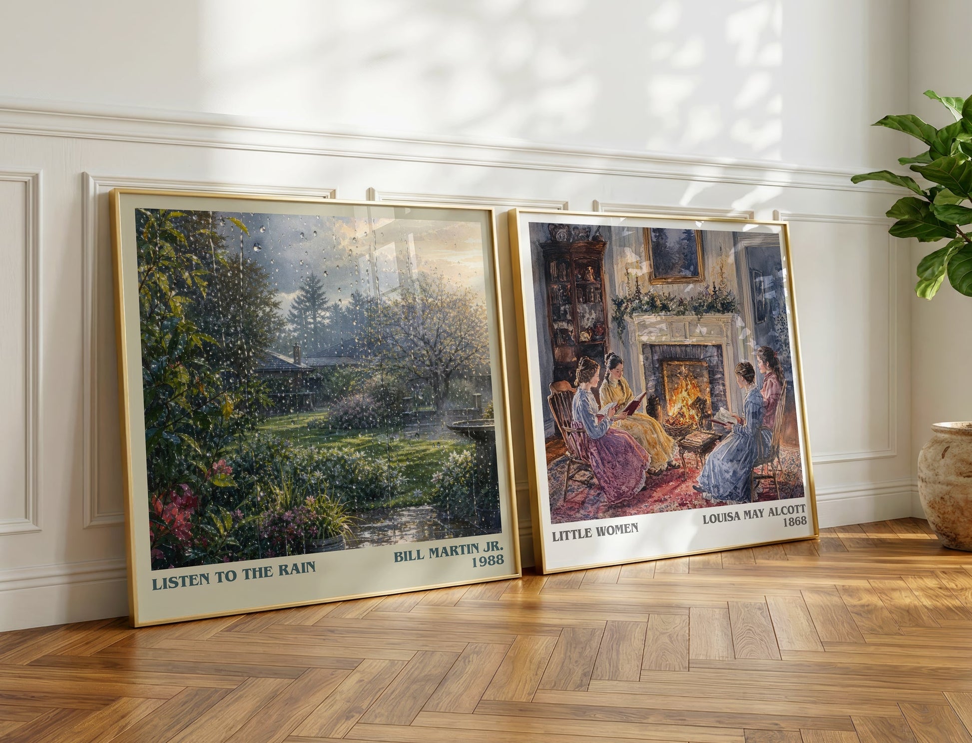 Listen To The Rain literary print on bookshelf – Bill Martin Jr. fan gift