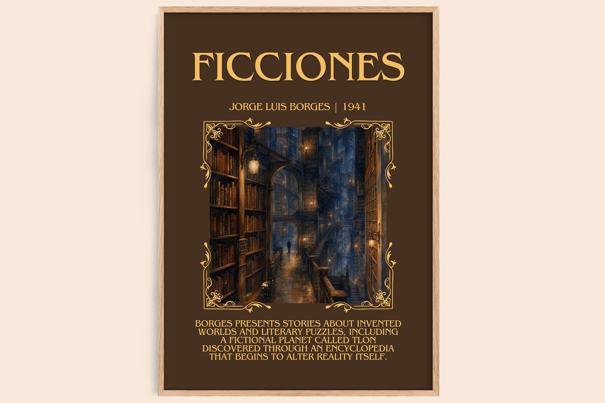Ficciones Minimalist Book Poster by Jorge Luis Borges