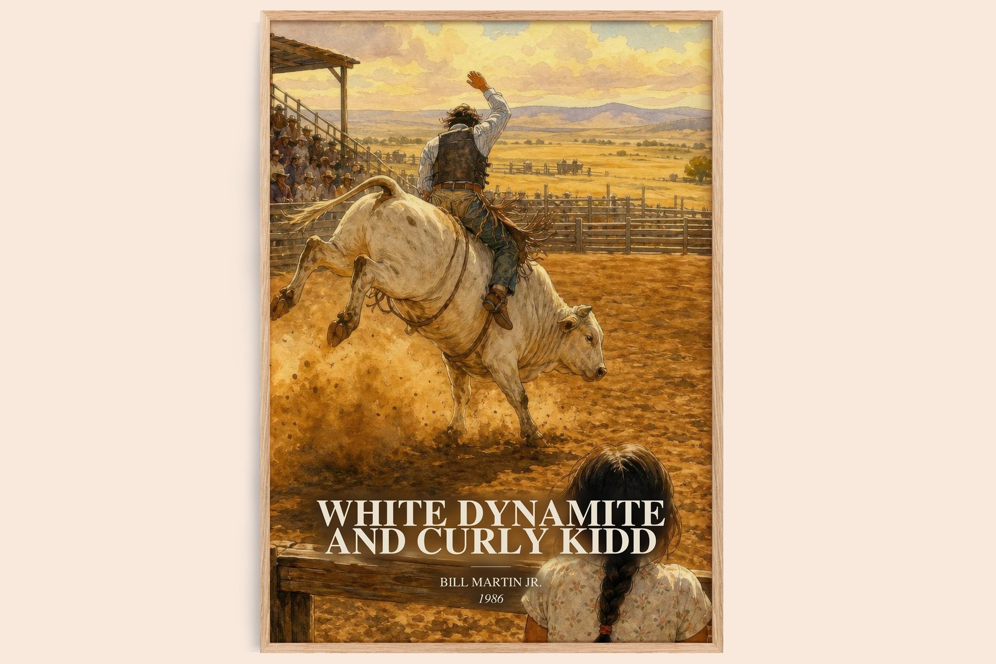 White Dynamite And Curly Kidd watercolour book poster by Bill Martin Jr. – framed literary art print