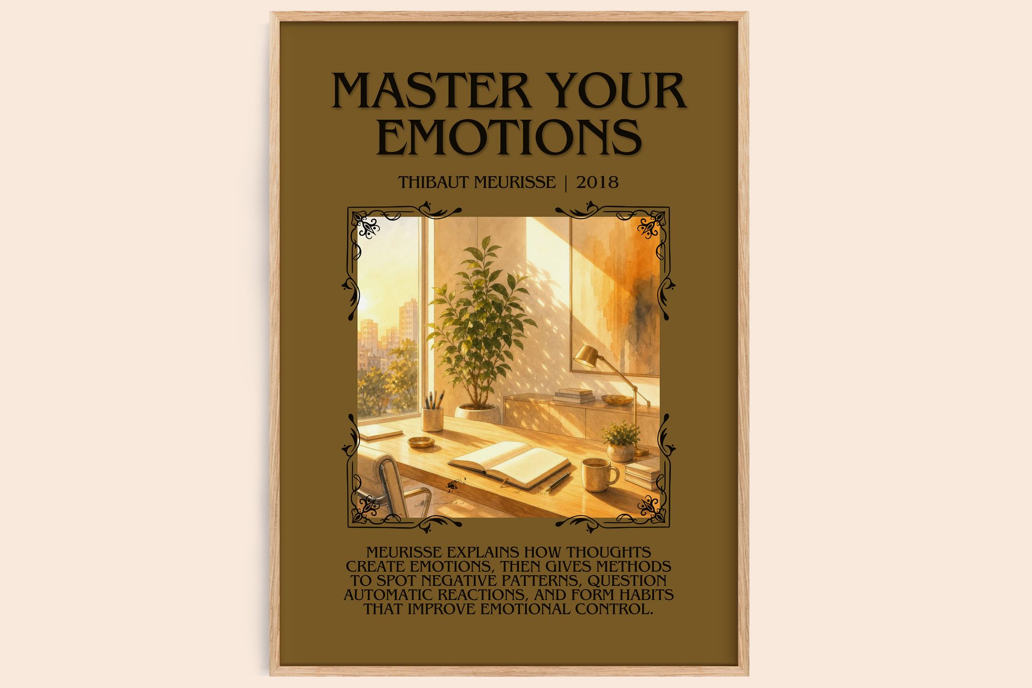Master Your Emotions Minimalist Book Poster by Thibaut Meurisse