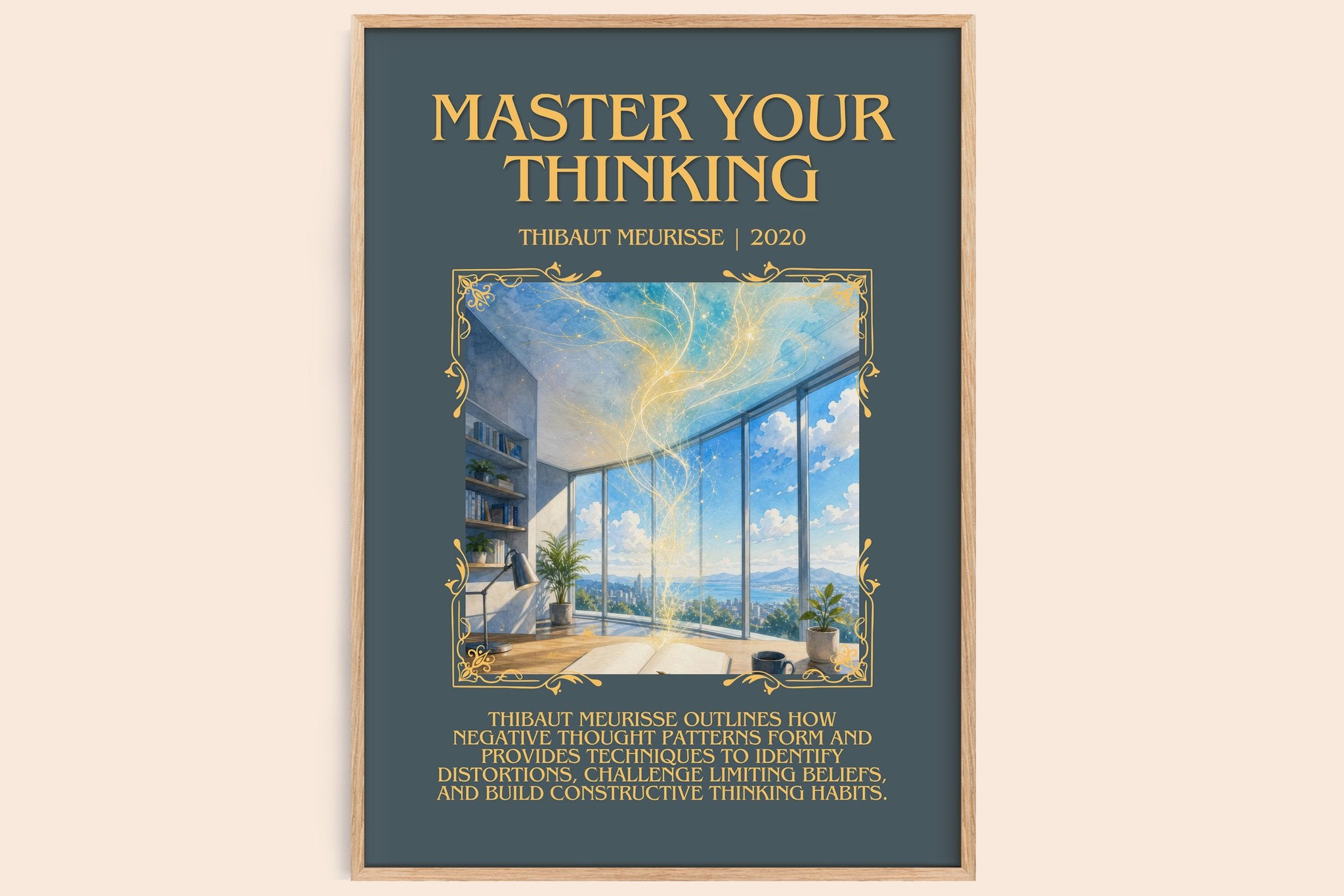 Master Your Thinking Minimalist Book Poster by Thibaut Meurisse