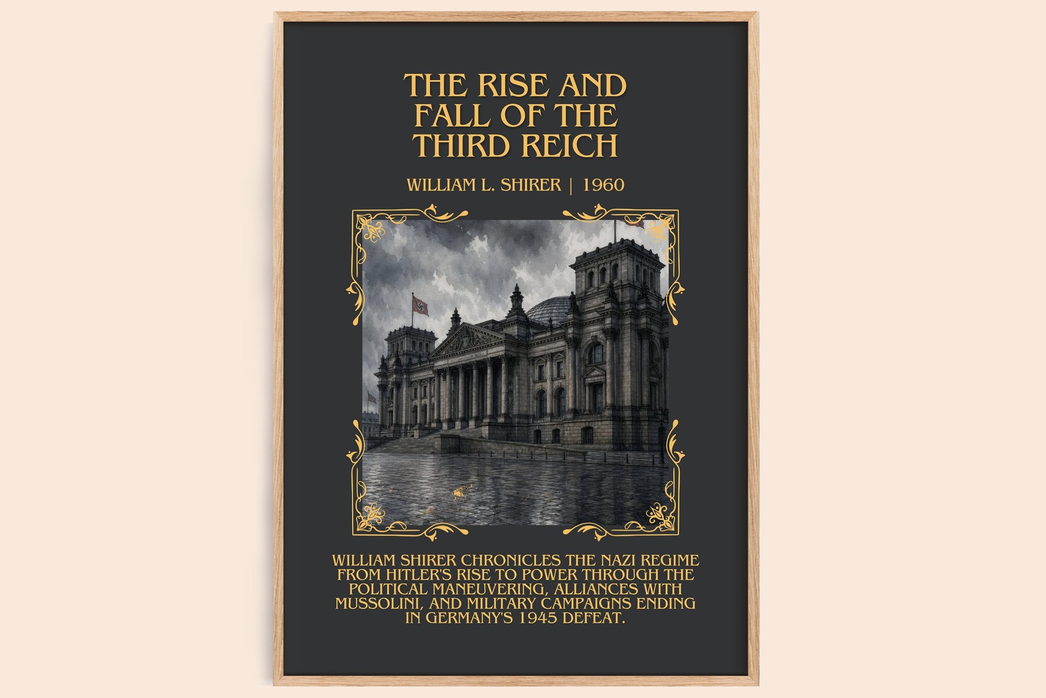 Rise and Fall of the Third Reich Minimalist Book Poster by W. Shirer