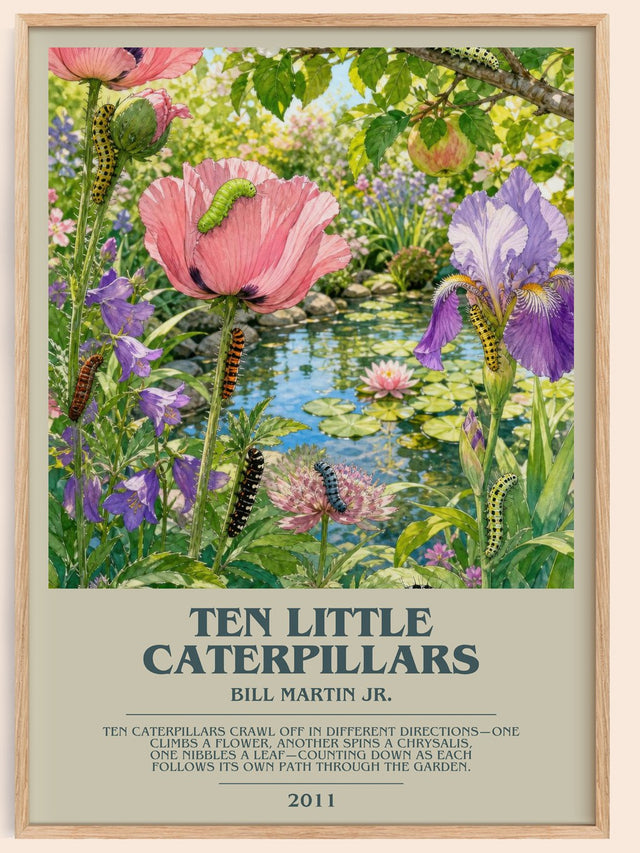 Ten Little Caterpillars Bookish Wall Art by Bill Martin Jr.