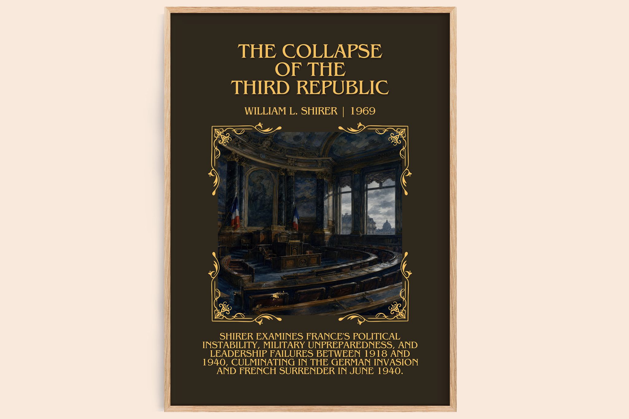 collapse of the Third Republic Minimalist Book Poster by W. Shirer