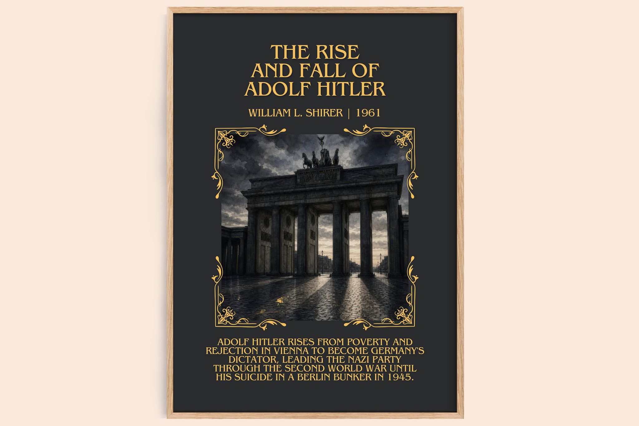 rise and fall of Adolf Hitler Minimalist Book Poster by W. Shirer