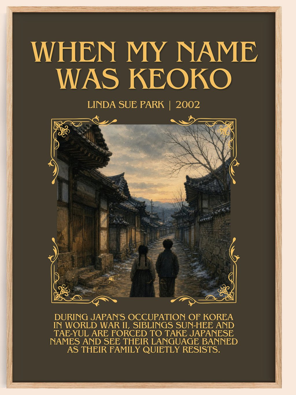 When my name was Keoko Minimalist Book Poster by Linda Sue Park – book poster