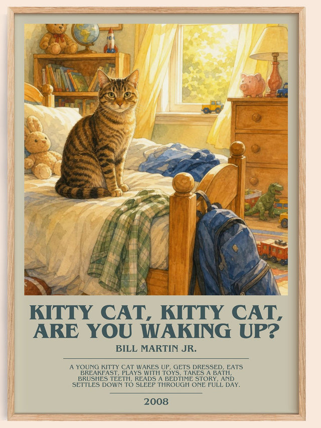 Kitty Cat, Kitty Cat, Are You Waking Up? Bookish Wall Art by B. Jr.