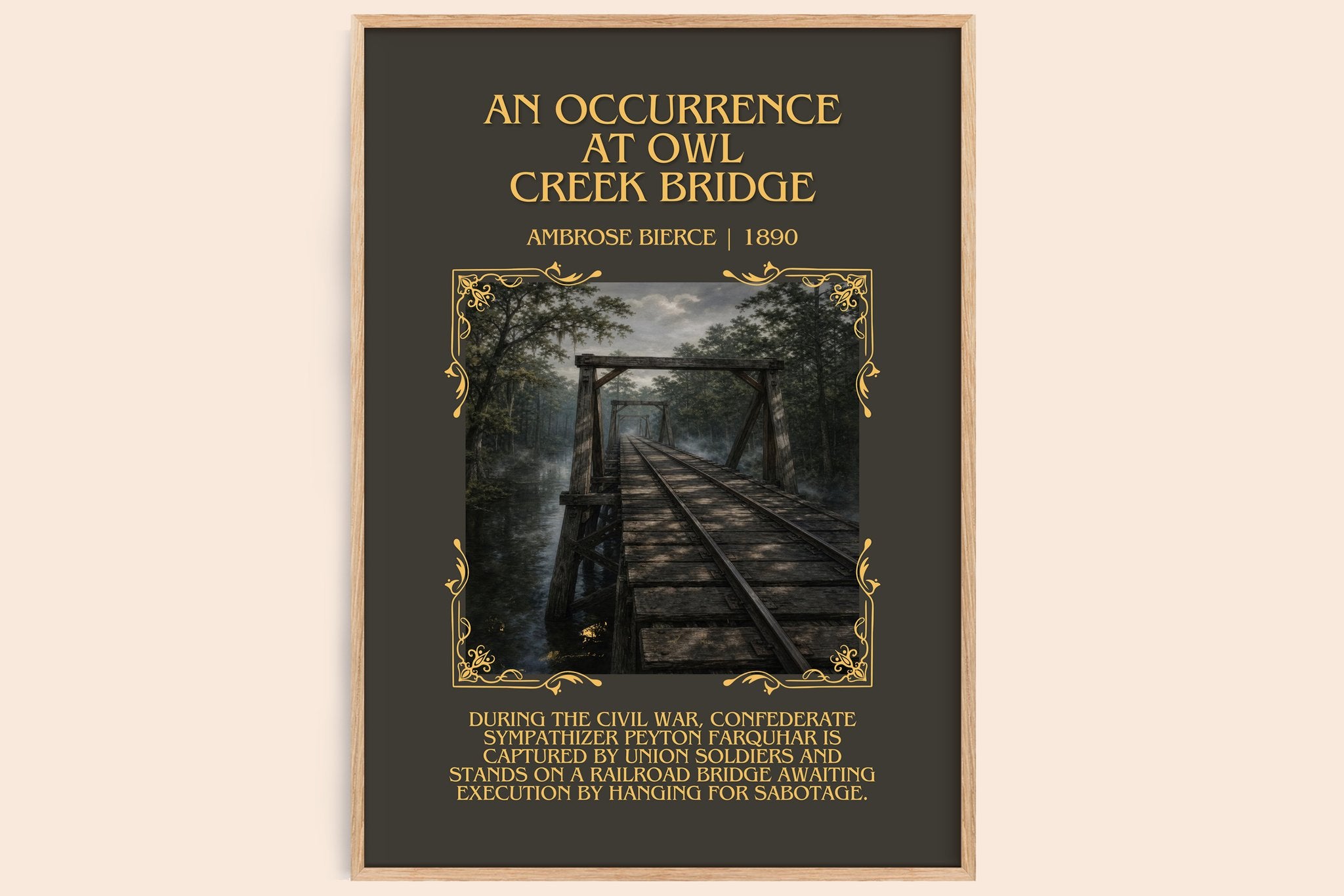 Occurrence at Owl Creek Bridge Minimalist Book Poster by A. Bierce