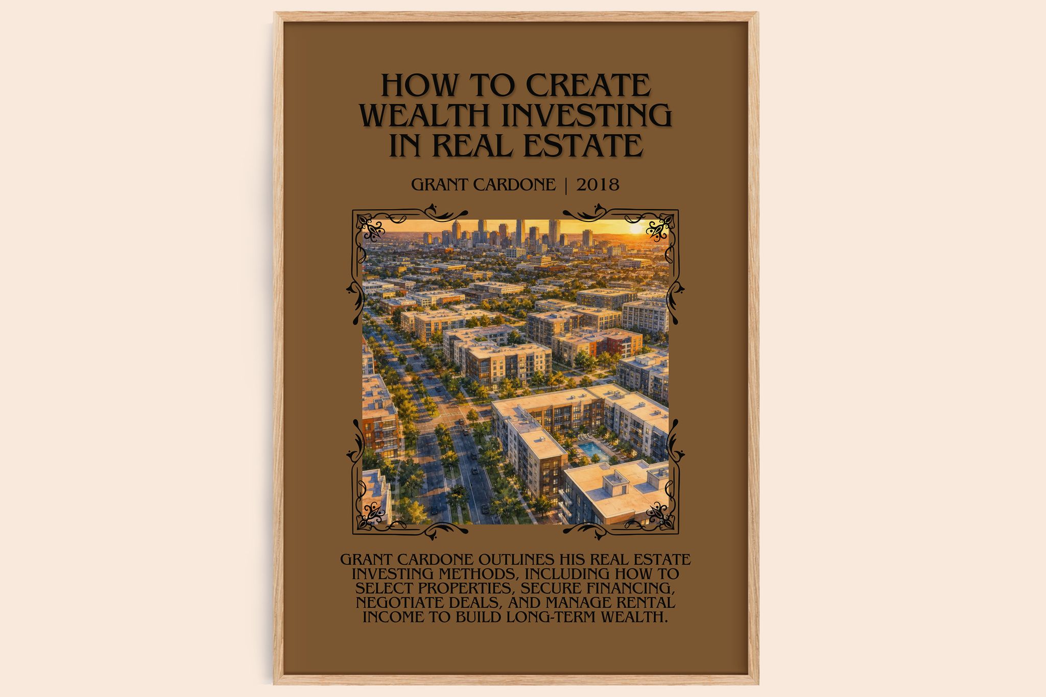 How to Create Wealth Investing in Real Estate Minimalist Book Poster by Grant Cardone