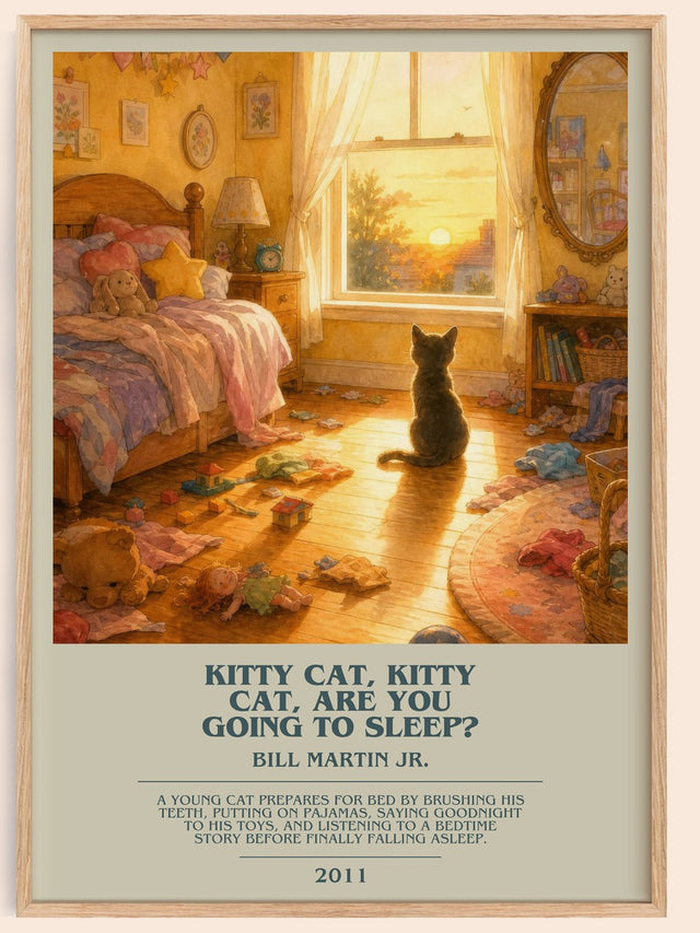 Kitty Cat, Kitty Cat, Are You Going To Sleep? Bookish Wall Art – B.