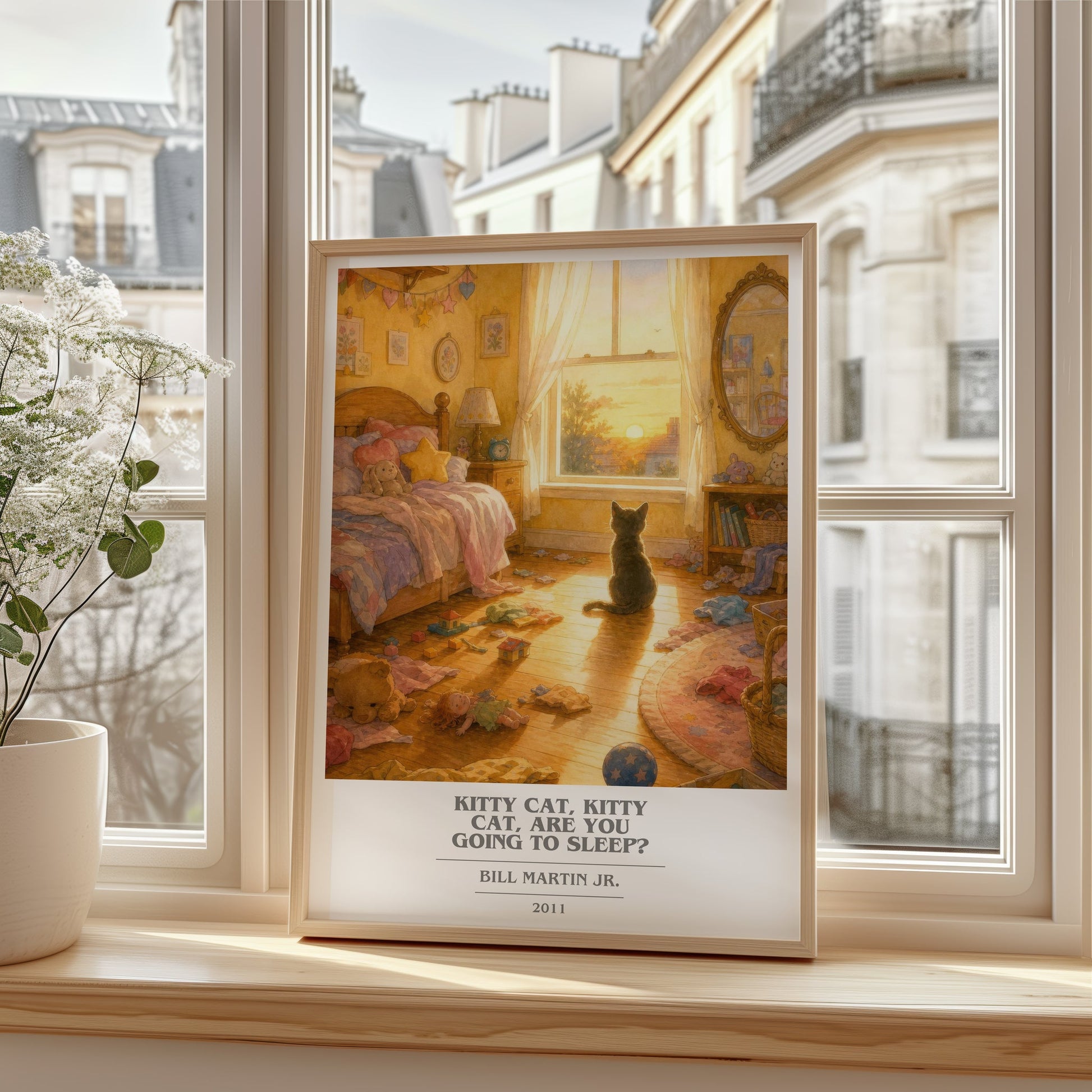 Kitty Cat, Kitty Cat, Are You Going To Sleep? book cover poster colour and style options – Bill Martin Jr. book art