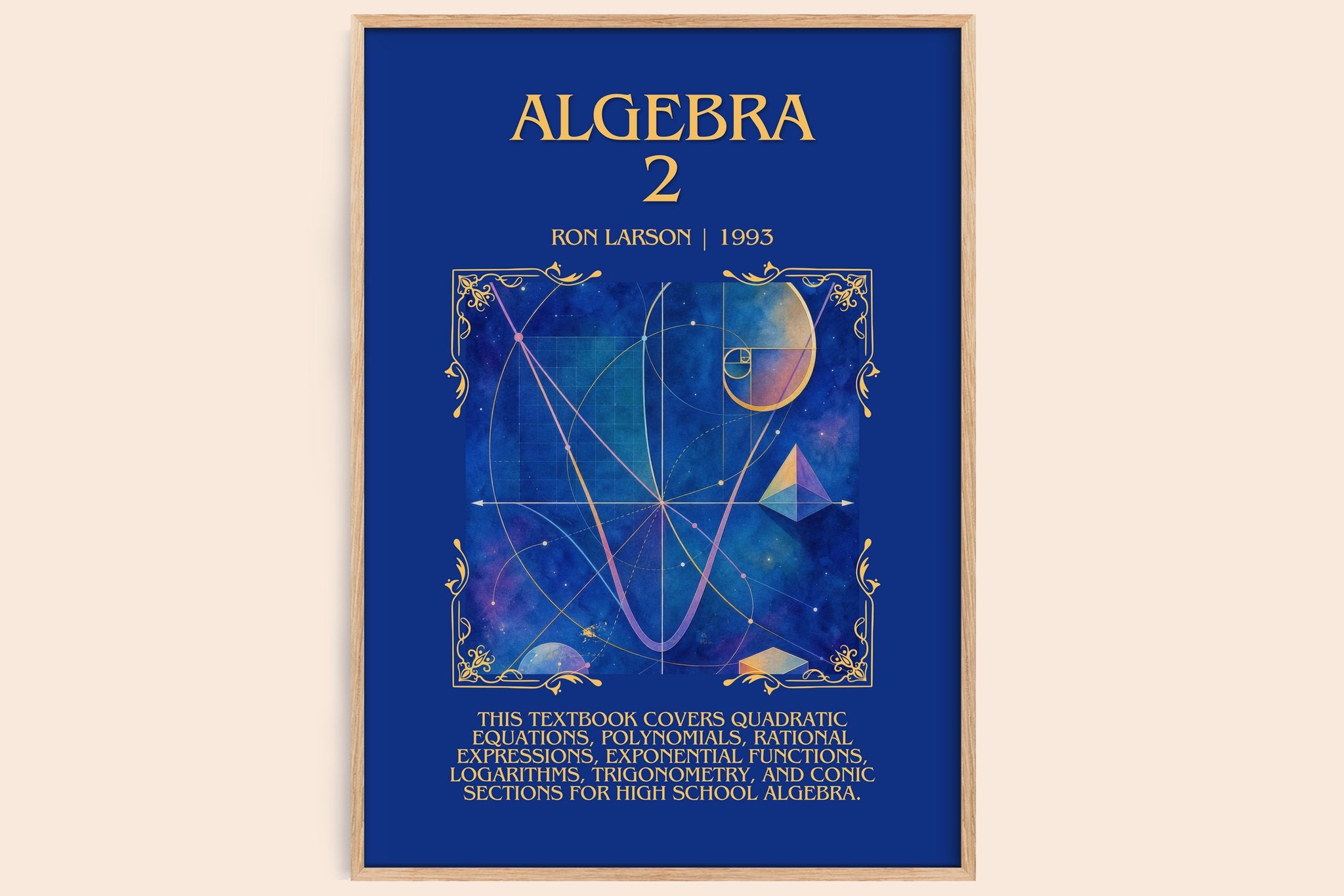 Algebra 2 Minimalist Book Poster by Ron Larson