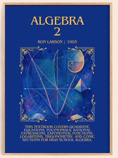Algebra 2 Minimalist Book Poster by Ron Larson – image 1