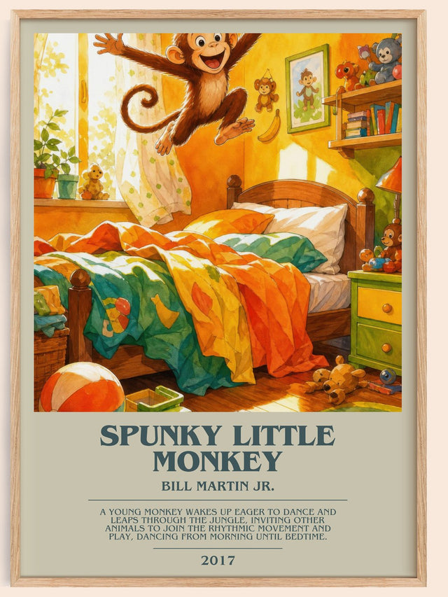 Spunky Little Monkey Bookish Wall Art by Bill Martin Jr.