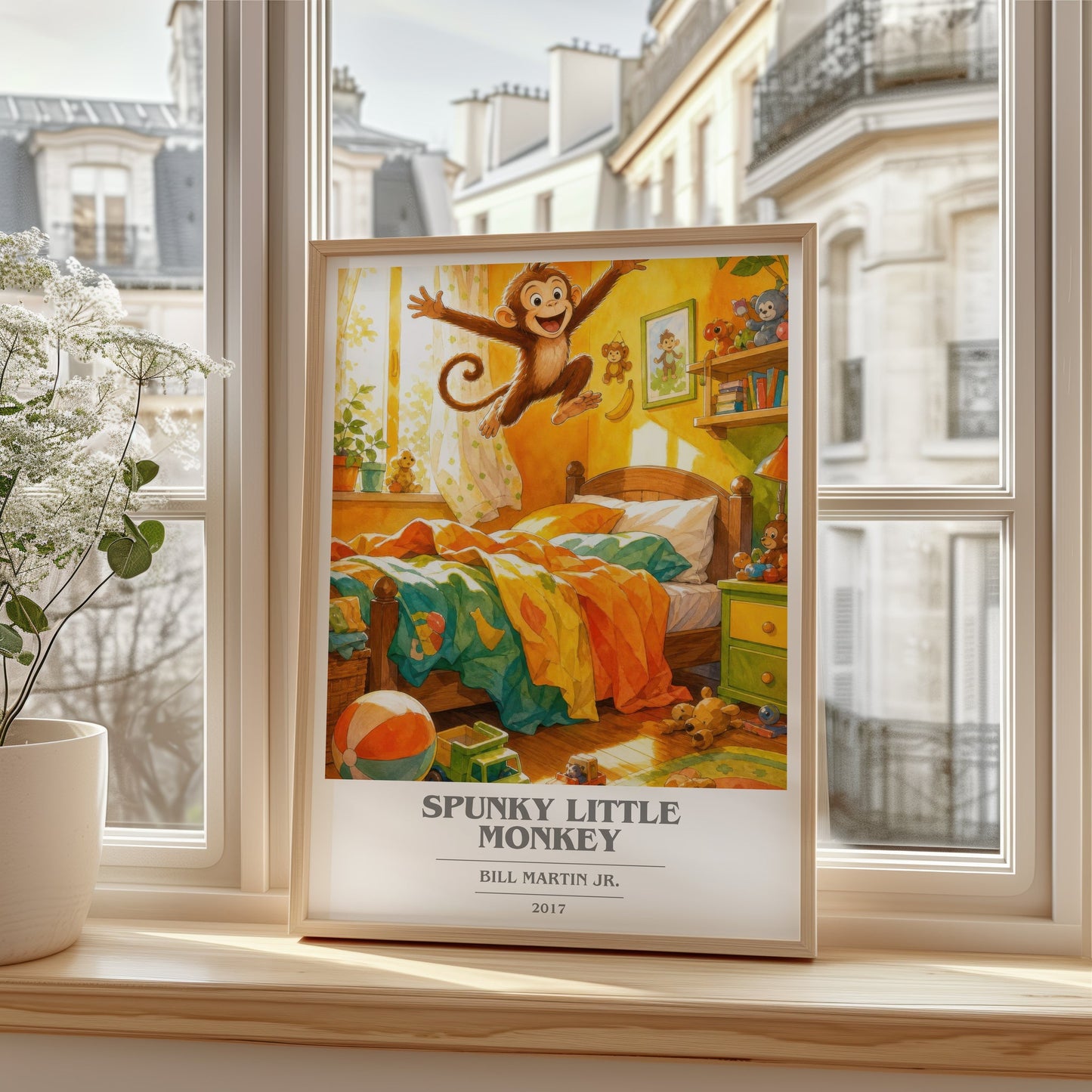 Spunky Little Monkey book cover poster colour and style options – Bill Martin Jr. book art