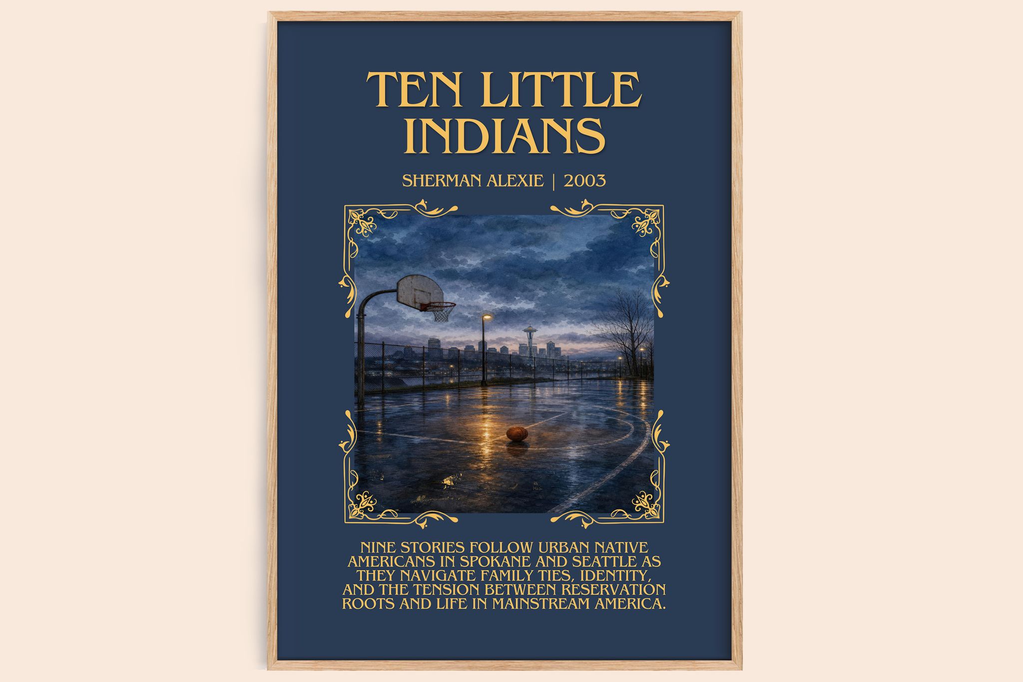 Ten Little Indians Minimalist Book Poster by Sherman Alexie
