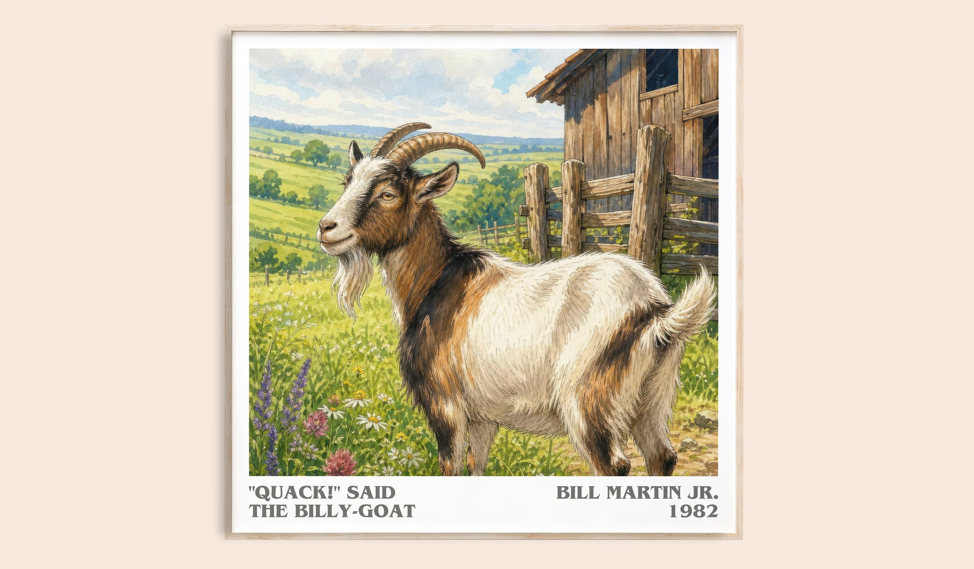 "Quack!" Said The Billy-Goat literary book poster by Bill Martin Jr. – framed literary art print
