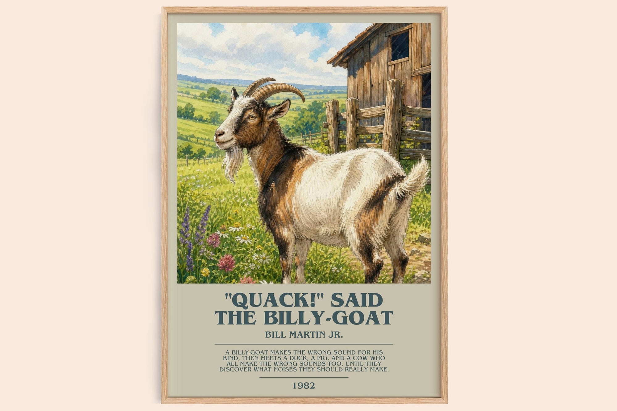 "Quack!" Said The Billy-Goat bookish book poster by Bill Martin Jr. – framed literary art print
