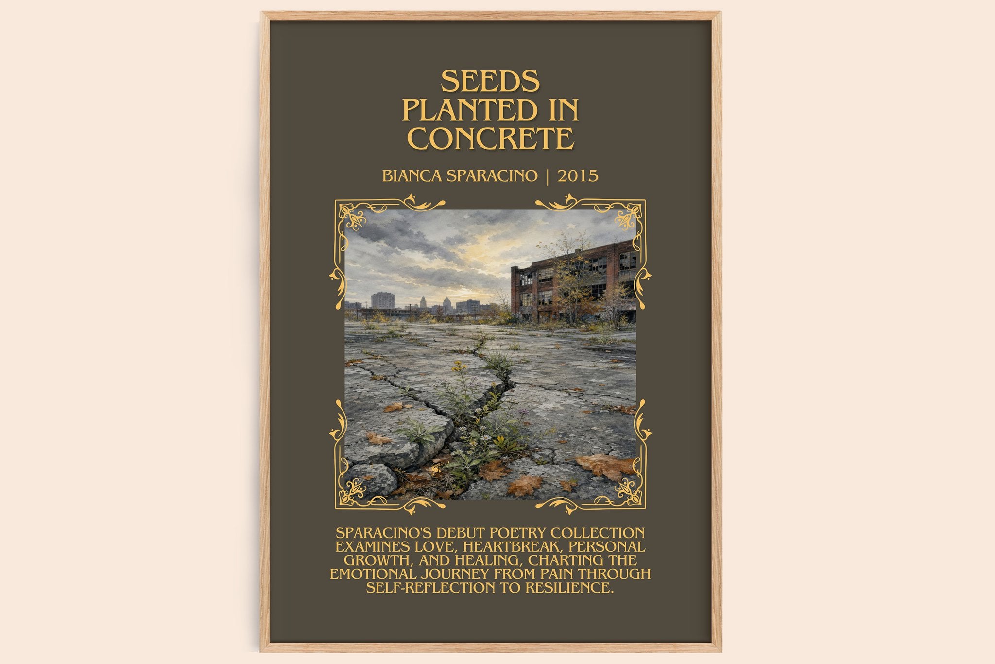 Seeds Planted in Concrete Minimalist Book Poster by Bianca Sparacino